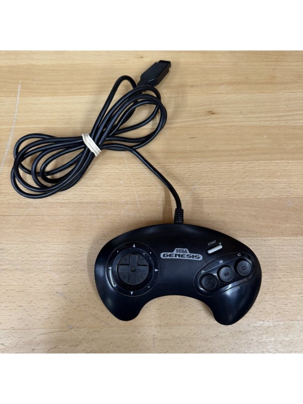 Sega Genesis 3-Button Controller Model 1650 OEM Wired Gamepad Black 1990s Used